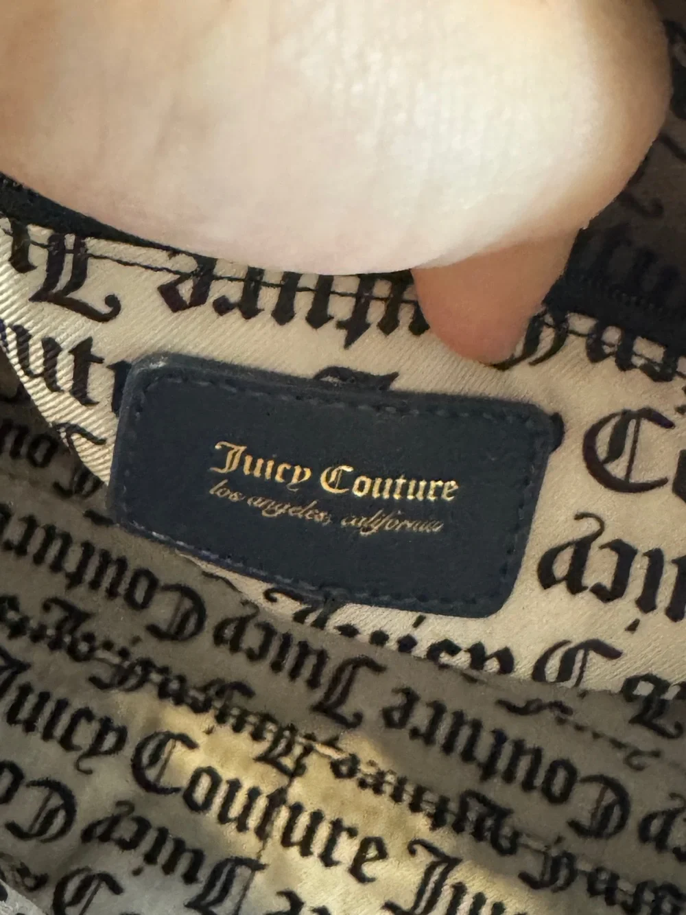 Juicy Couture Navy Suede Satchel with Pink Heart Charm